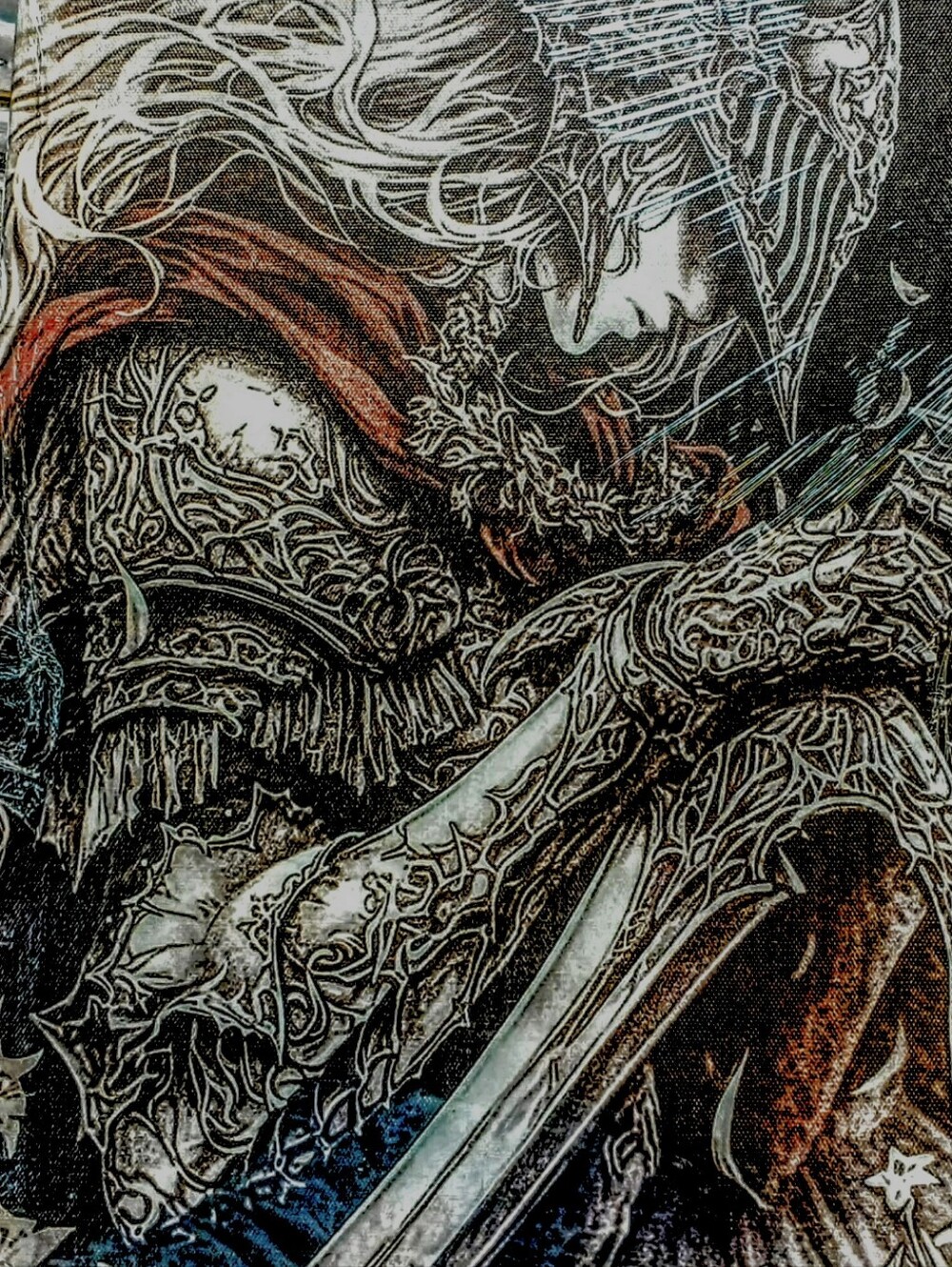 Gothic Warrior Art Print in Black & Brown by